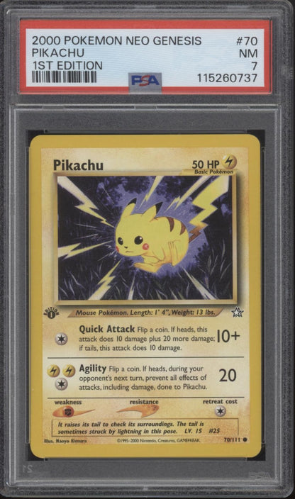 Pikachu Pokemon Neo Genesis 1st Edition #70 PSA 7
