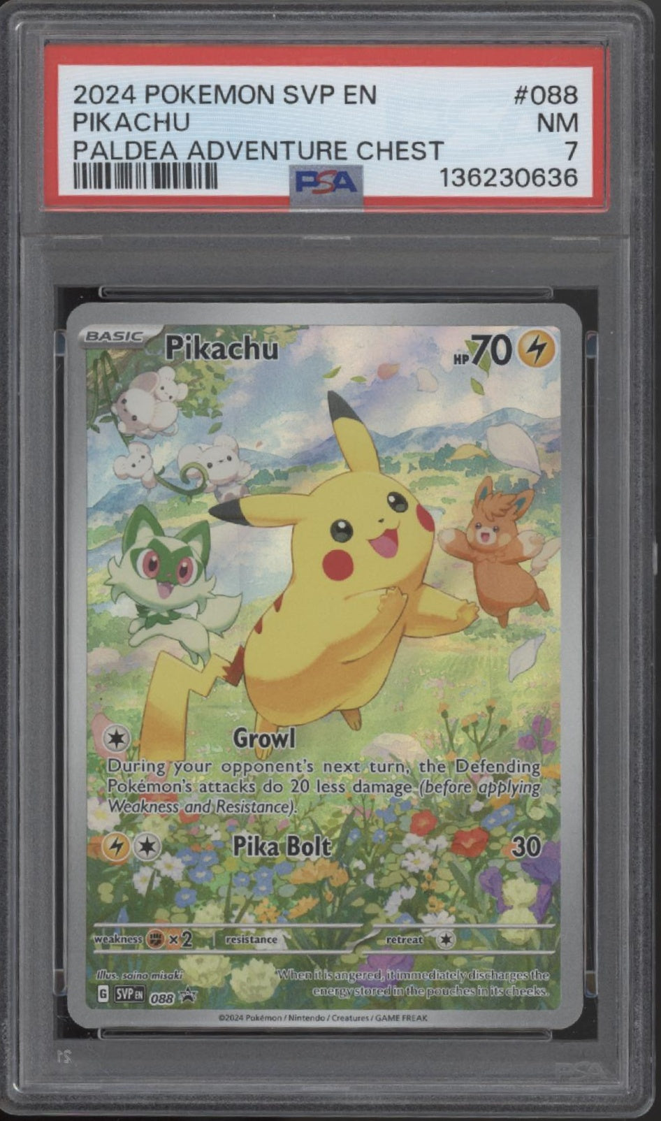 Pikachu Pokemon Paldea Adventure Chest #088 PSA 7 #1