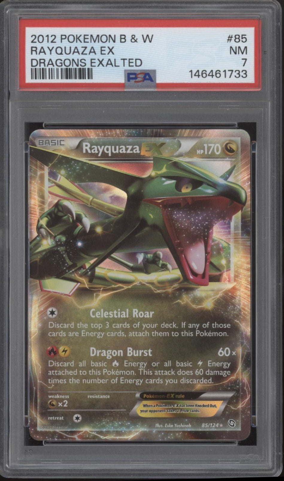 Rayquaza ex Pokemon Black & White Dragons Exalted #85 PSA 7