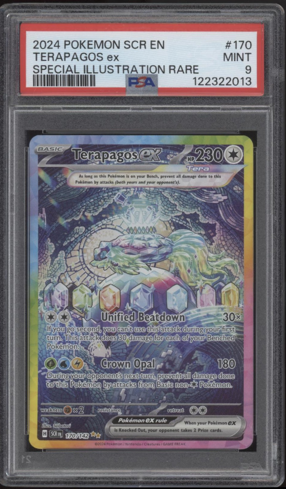 Terapagos ex Pokemon Stellar Crown Special Illustration Rare #170 PSA 9