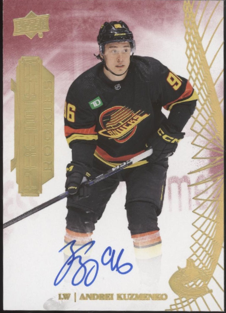 Andrei Kuzmenko 2022-23 Upper Deck Premier Rookies RC Auto #141
