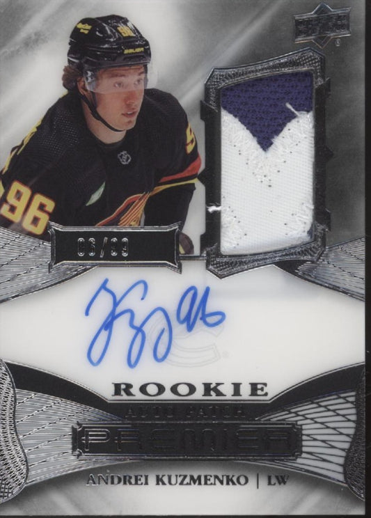 Andrei Kuzmenko 2022-23 Upper Deck Premier Swatch RC Auto 06/99 #AR-AK