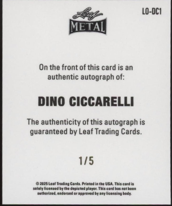 Dino Ciccarelli 2025 Leaf Metal Mini Auto 1/5 #LO-DC1