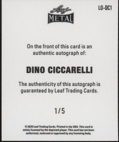 Dino Ciccarelli 2025 Leaf Metal Mini Auto 1/5 #LO-DC1
