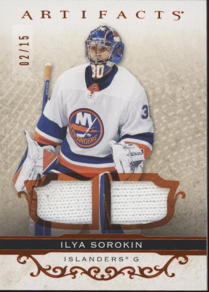 Ilya Sorokin 2021-22 Upper Deck Artifacts Orange Swatch 02/15 #34
