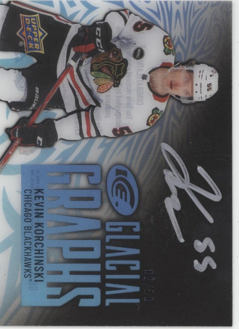 Kevin Korchinski 2024-25 Upper Deck Ice Glacial Graphs Clear Card Auto 02/50