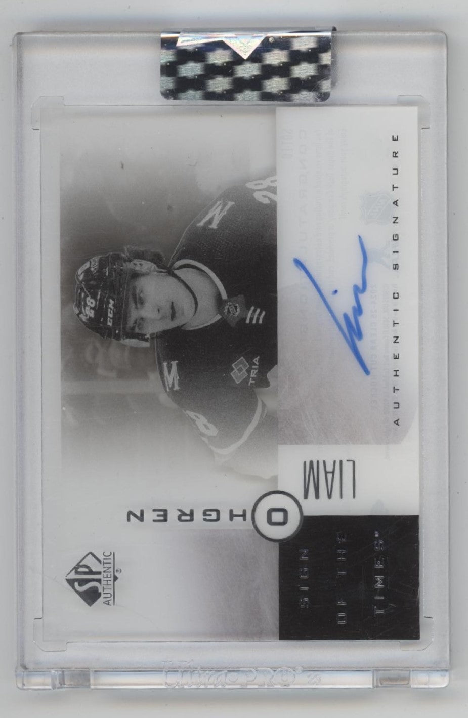 Liam Ohgren 2024-25 Upper Deck Clear Cut SPA Sign of the Times Clear Card Auto
