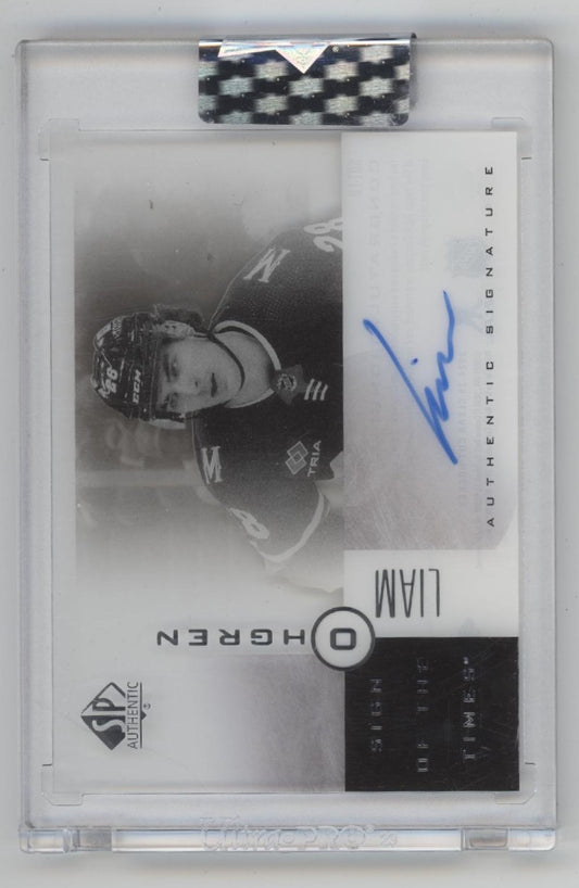 Liam Ohgren 2024-25 Upper Deck Clear Cut SPA Sign of the Times Clear Card Auto