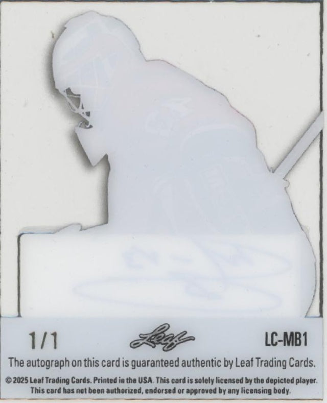 Martin Biron 2025 Leaf Mini Clear Card Auto 1/1 #LC-MB1