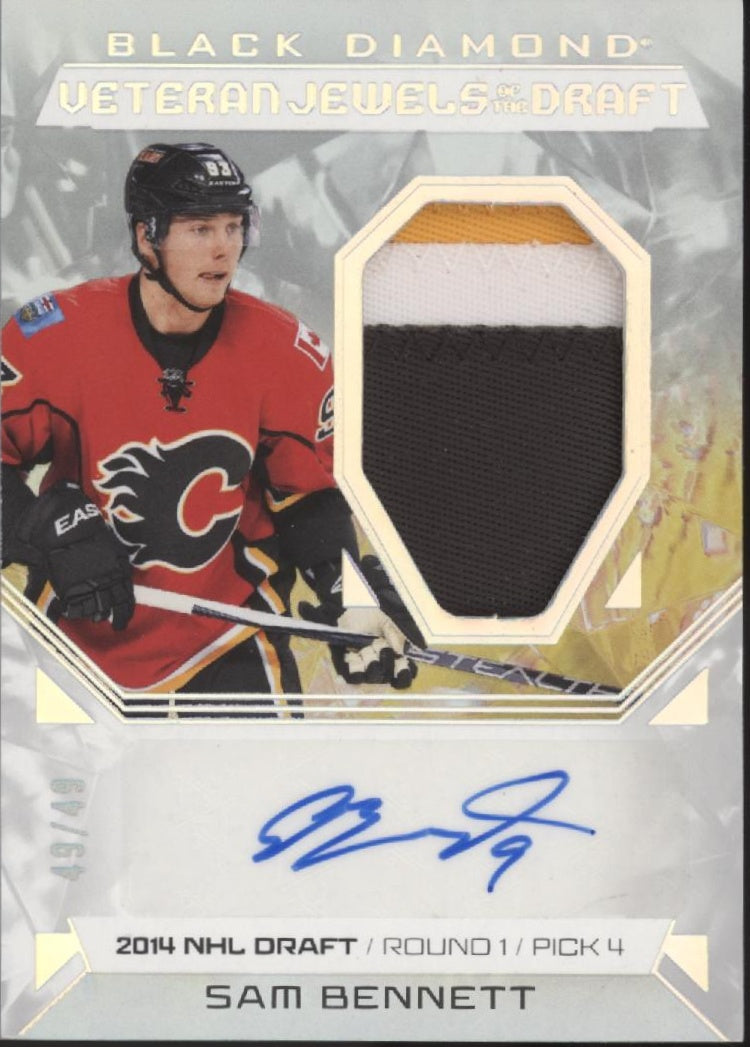 Sam Bennett 2025-26 UD Black Diamond Veteran Jewels Draft Swatch Auto 49/49