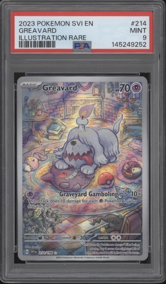 Greavard Pokemon Scarlet & Violet Illustration Rare #214 PSA 9