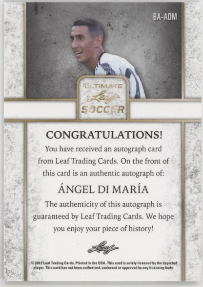 Angel Di Maria 2022 Leaf Ultimate Red Auto 1/3 #BA-ADM