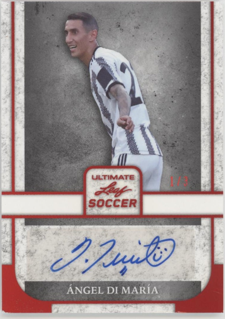 Angel Di Maria 2022 Leaf Ultimate Red Auto 1/3 #BA-ADM