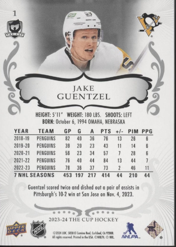 Jake Guentzel 2023-24 Upper Deck The Cup Blue 063/249 #1