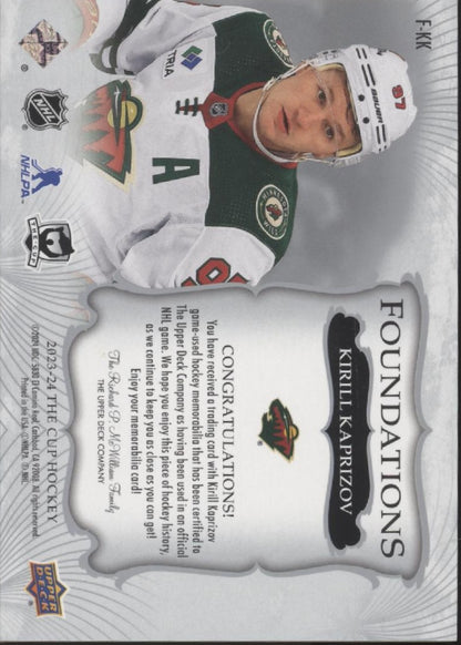 Kirill Kaprizov 2023-24 Upper Deck The Cup Foundations Swatch 34/49 #F-KK