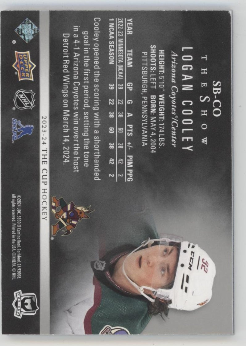 Logan Cooley 2023-24 Upper Deck The Cup The Show 36/99 #SB-CO