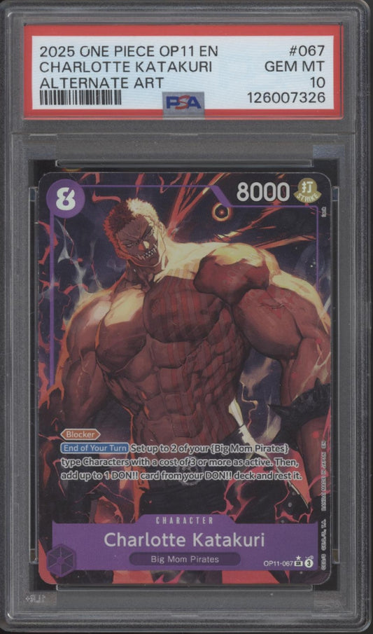 Charlotte Katakuri One Piece Card Game OP11 Alternate Art #067 PSA 10