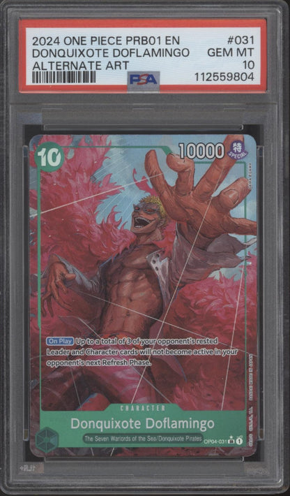 Donquixote Doflamingo One Piece Card Game PRB01 Alternate Art #031 PSA 10