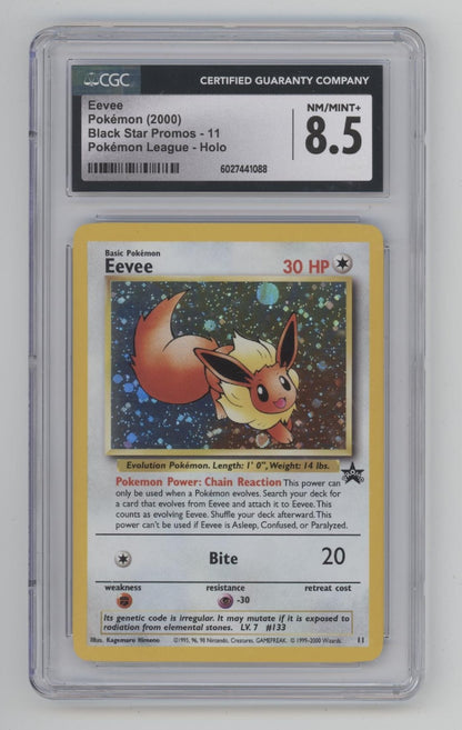 Eevee Pokemon League Black Star Promo Holo #11 CGC 8.5