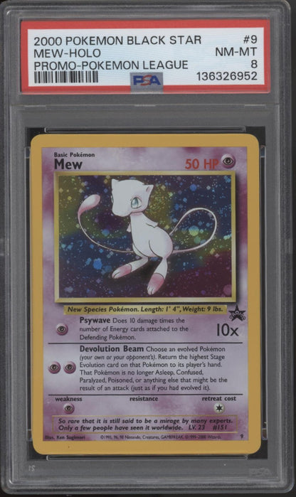 Mew Pokemon League Black Star Promo Holo #9 PSA 8