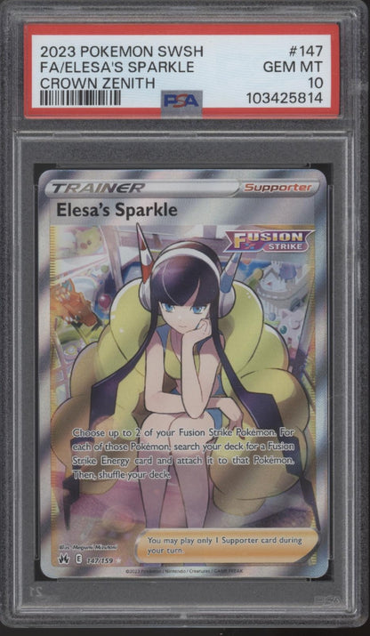 Elesa's Sparkle Pokemon Crown Zenith Full Art #147 PSA 10