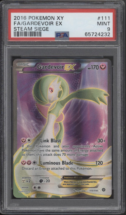 Gardevoir ex Pokemon Steam Siege Full Art #111 PSA 9