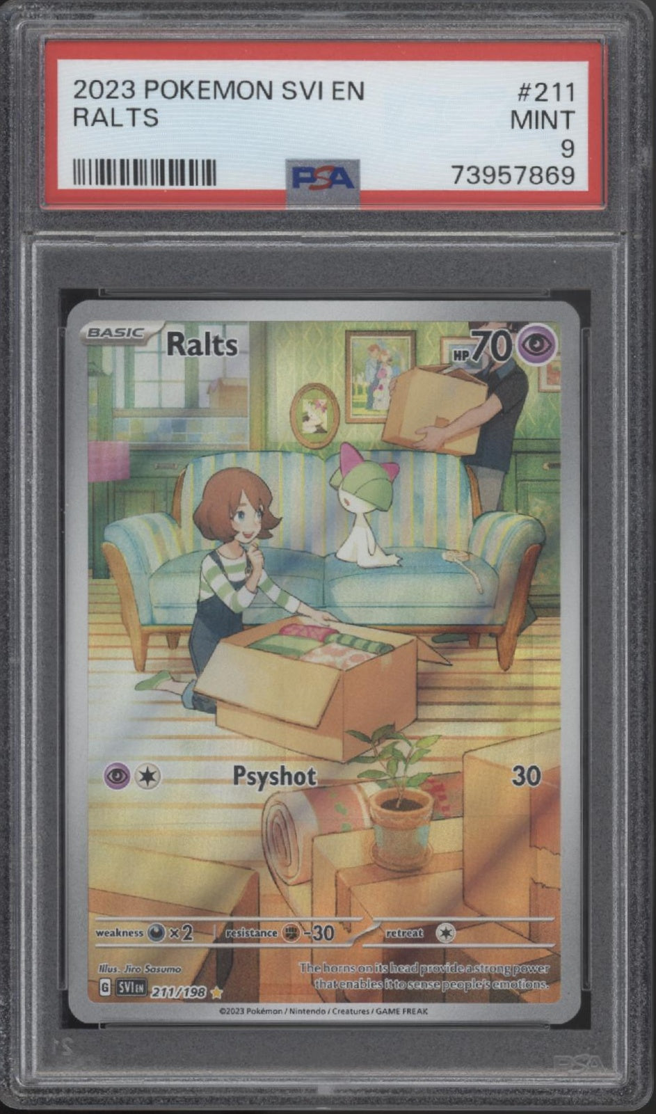 Ralts Pokemon Scarlet & Violet #211 PSA 9