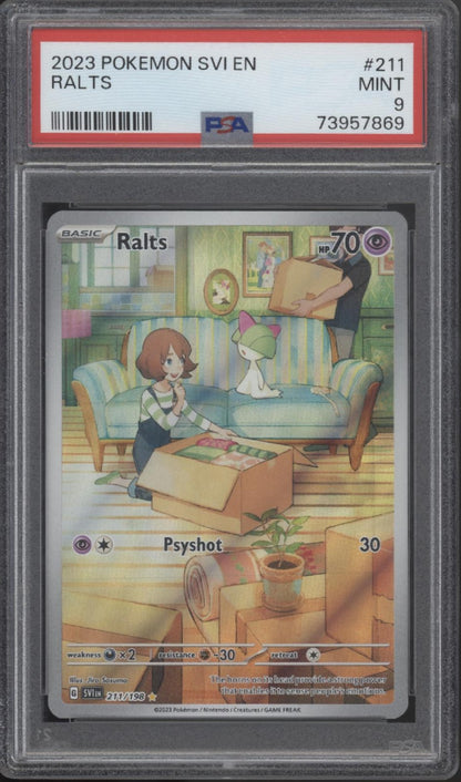 Ralts Pokemon Scarlet & Violet #211 PSA 9