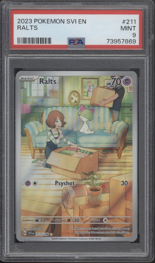 Ralts Pokemon Scarlet & Violet #211 PSA 9