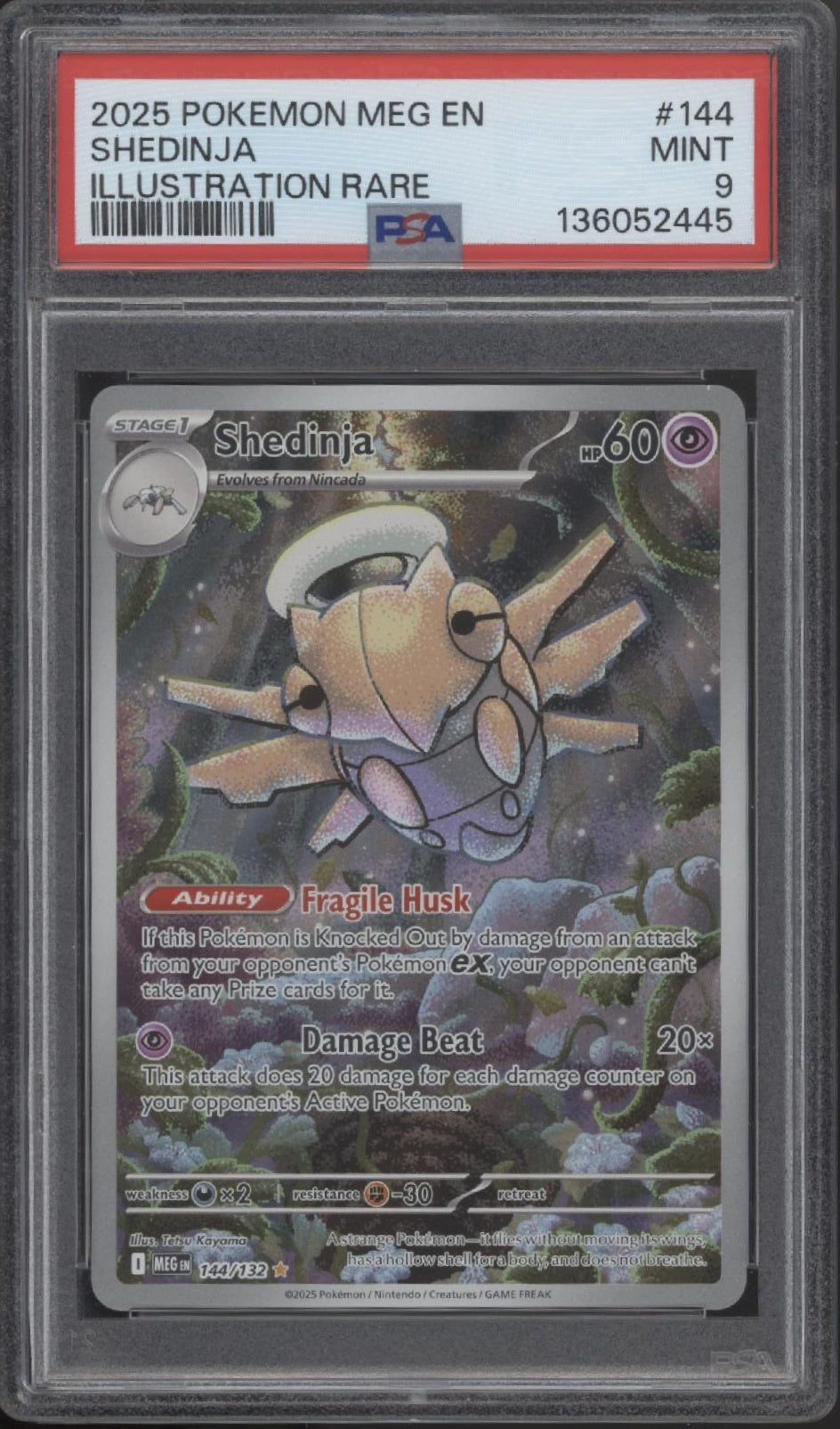 Shedinja Pokemon Mega Evolution Illustration Rare #144 PSA 9