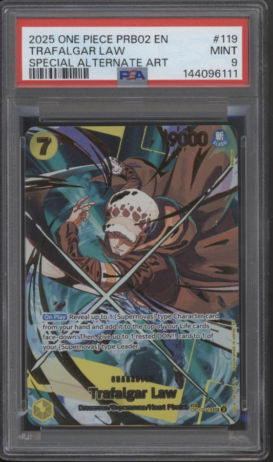 Trafalgar Law One Piece Card Game PRB02 Special Alternate Art #119 PSA 9