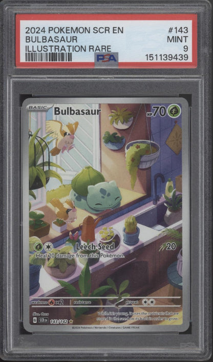 Bulbasaur Pokemon Stellar Crown Illustration Rare #143 PSA 9