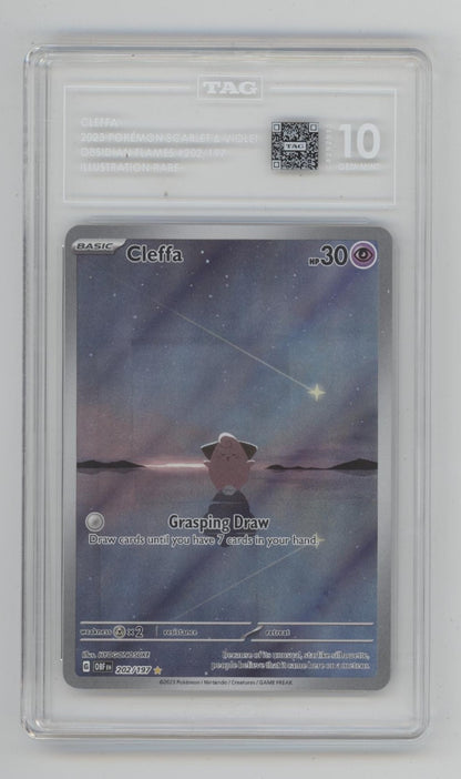 Cleffa Pokemon Obsidian Flames Illustration Rare #202 TAG 10