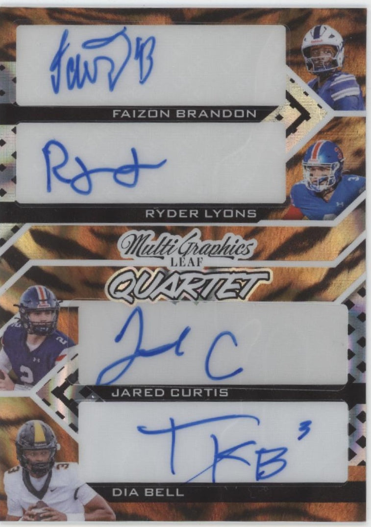Brandon Lyons Curtis Bell 2024 Leaf Multi Graphics Quartet Autos 3/3 #MQ-4