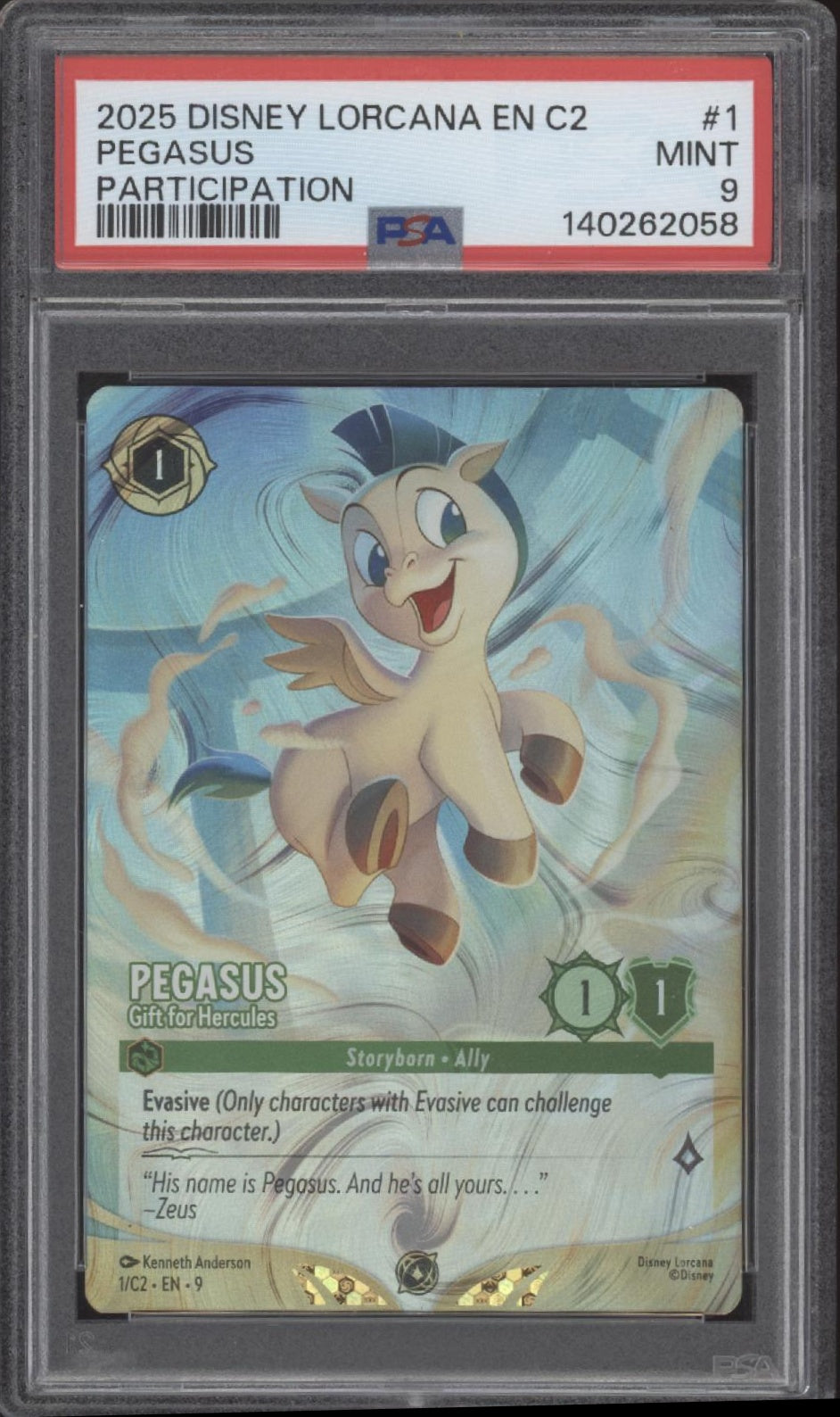 Pegasus Gift for Hercules Disney Lorcana C2 Participation Promo #1 PSA 9