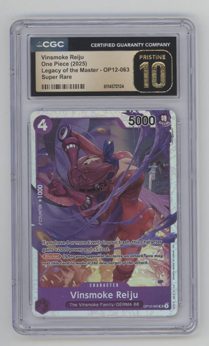 Vinsmoke Reiju One Piece Card Game OP12 Super Rare #063 CGC 10 Pristine