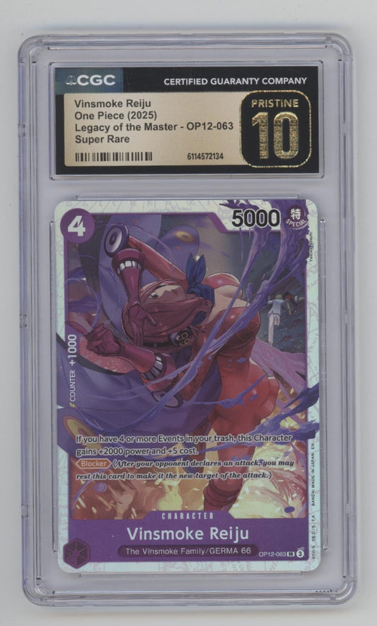 Vinsmoke Reiju One Piece Card Game OP12 Super Rare #063 CGC 10 Pristine