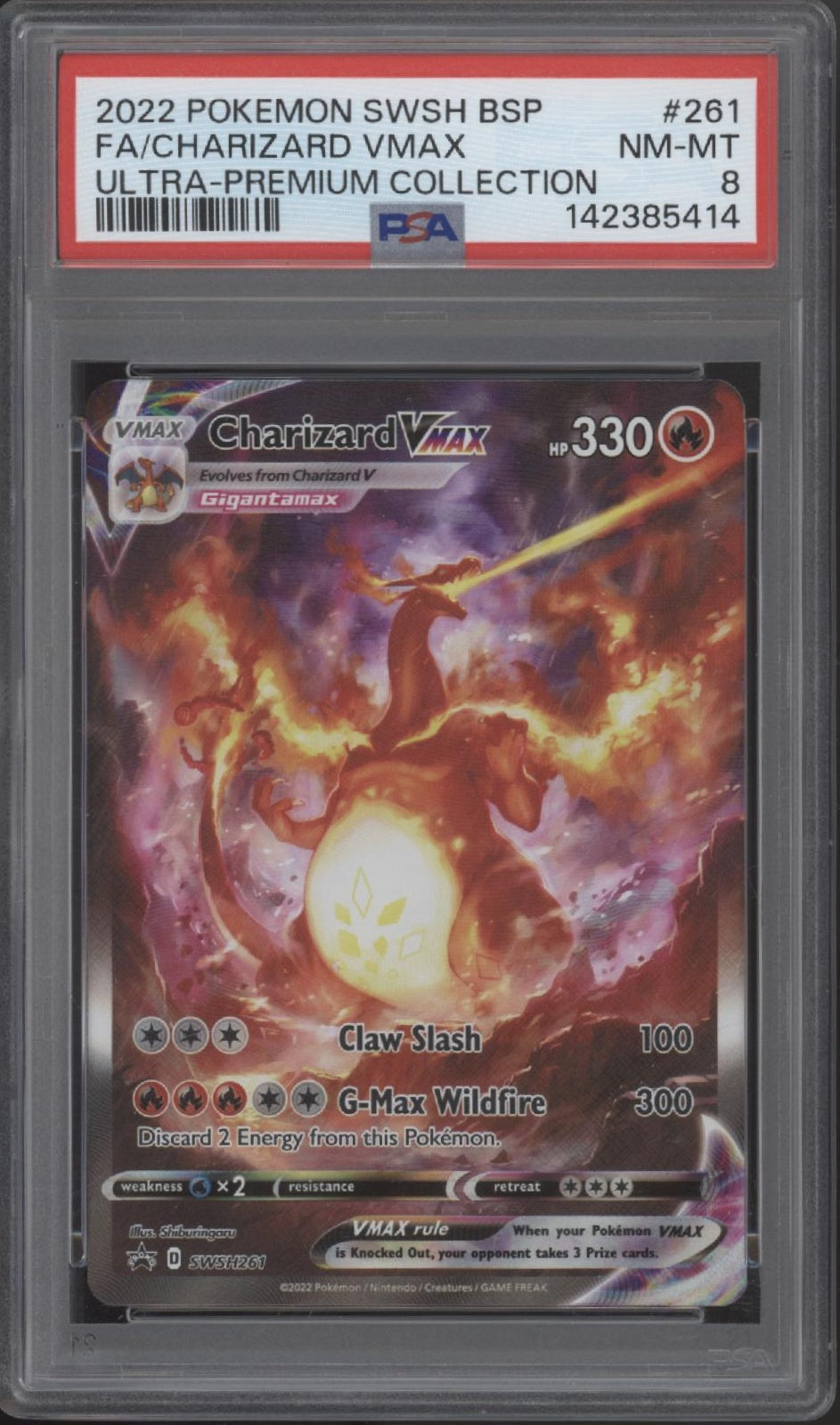 Charizard VMAX Pokemon Ultra Premium Collection Full Art #261 PSA 8