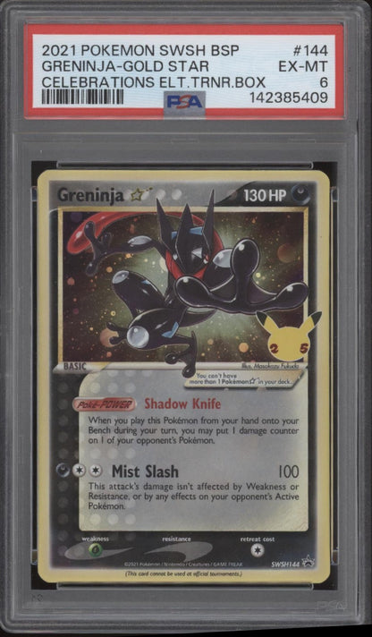 Greninja Pokemon Celebrations Elite Trainer Box Gold Star #144 PSA 6