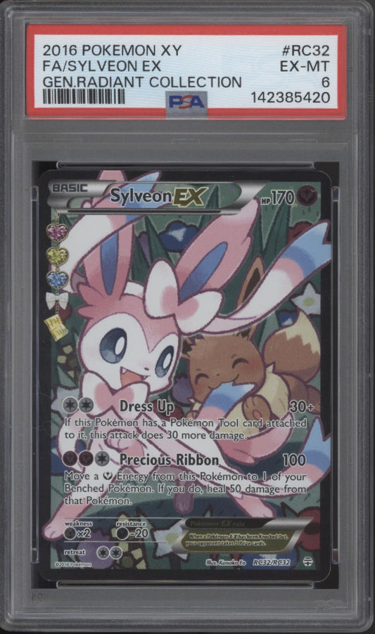 Sylveon ex Pokemon Generations Radiant Collection Full Art #RC32 PSA 6