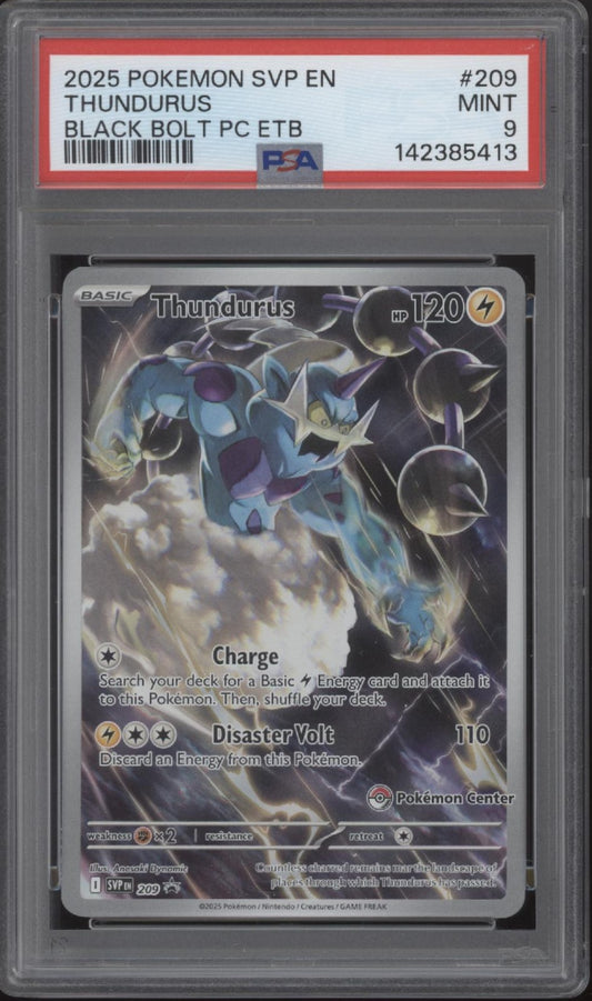 Thundurus Pokemon Black Bolt Pokemon Center Elite Trainer Box #209 PSA 9