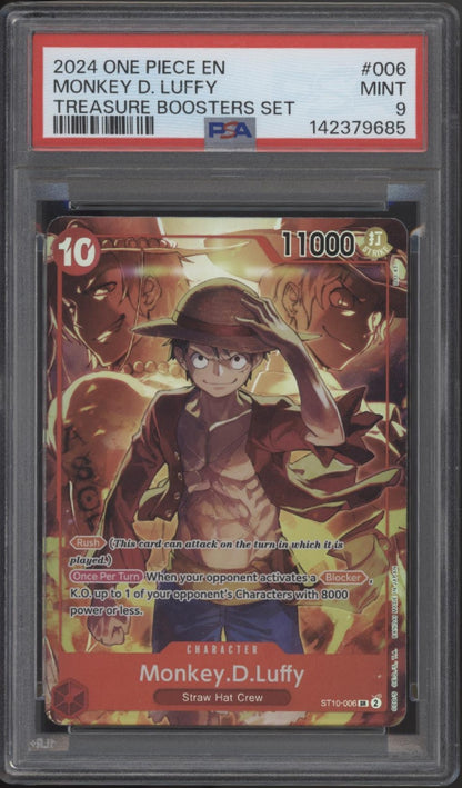 Monkey D Luffy One Piece Card Game Treasure Boosters Set #006 PSA 9 #3