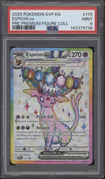 Espeon ex Pokemon Scarlet & Violet Promo Pre Premium Figure Collection 175 PSA 9