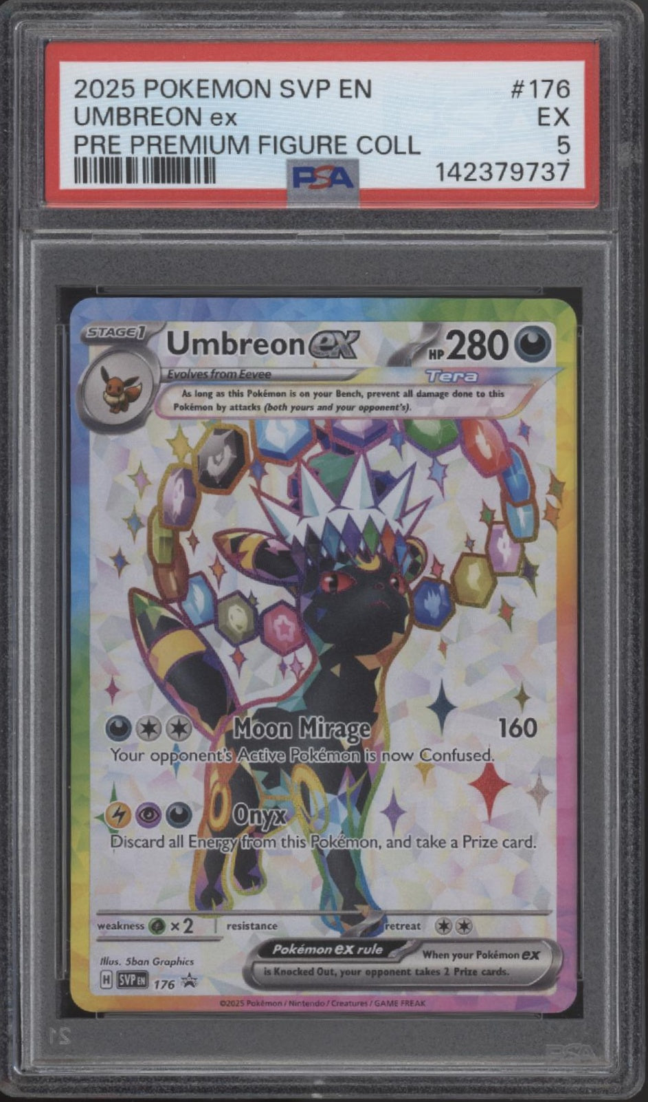 Umbreon ex Pokemon Scarlet & Violet Promo Pre Premium Figure Collection PSA 5