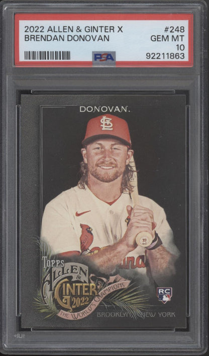Brendan Donovan 2022 Topps Allen & Ginter X RC #248 PSA 10