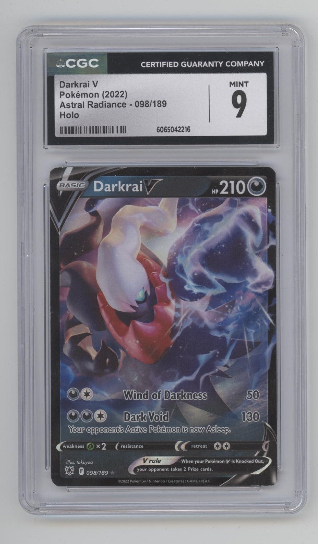 Darkrai V Pokemon Astral Radiance Holo #098 CGC 9