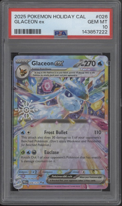 Glaceon ex Pokemon Holiday Calendar #026 PSA 10