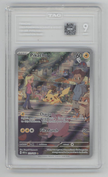 Pikachu Pokemon 151 Illustration Rare #173 TAG 9
