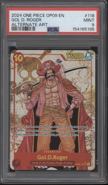 Gol D Roger One Piece Card Game OP09 Alternate Art #118 PSA 9
