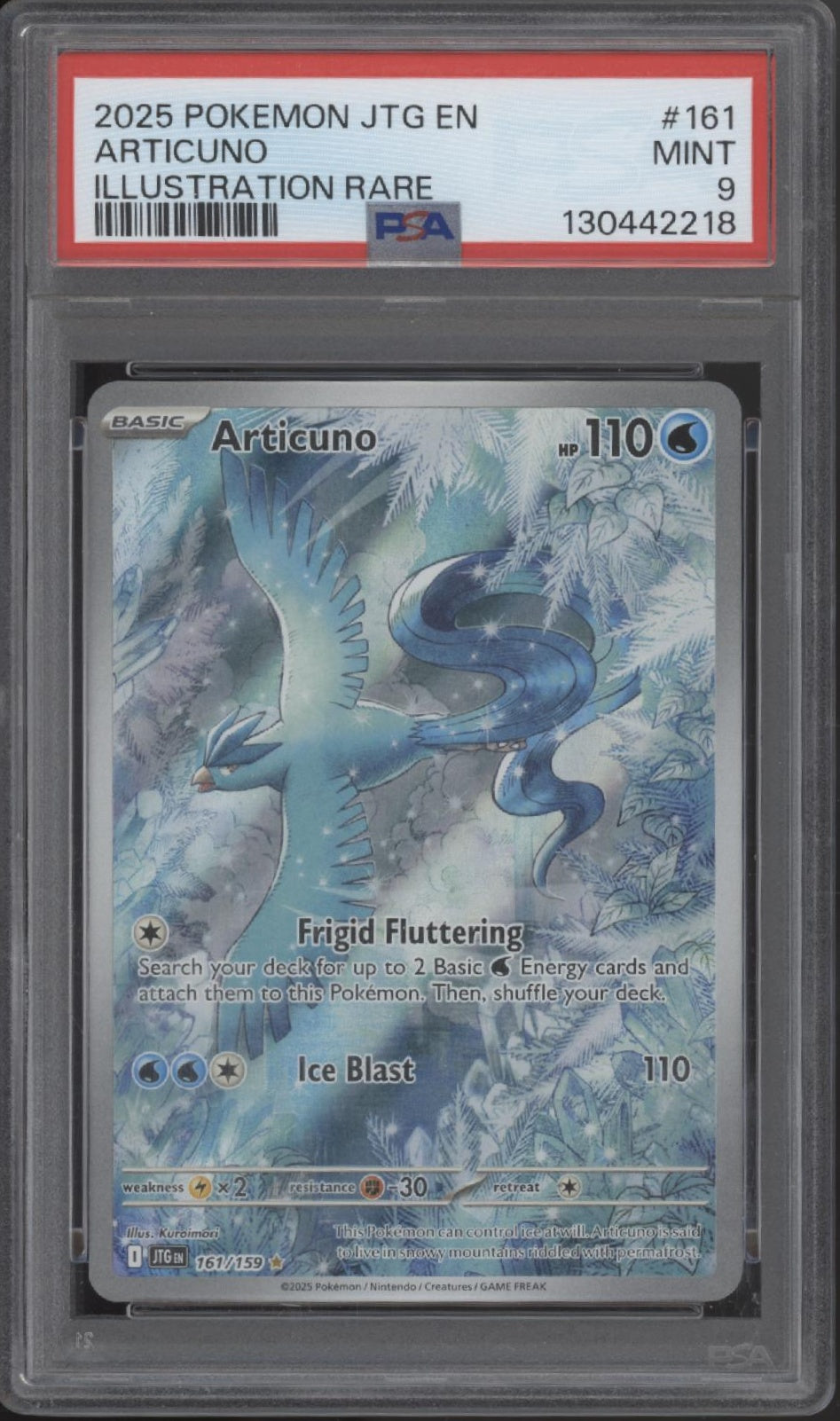 Articuno Pokemon Journey Together Illustration Rare #161 PSA 9 #2